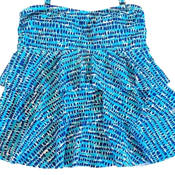 NWT Island Escape Printed Strapless or Halter Ruffled Tankini Top Size 6 - Picture 4 of 10